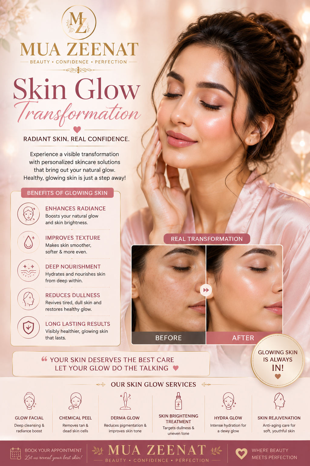 Skin makeup — Skin Glow Transformation by Mua Zeenatt by MUA Zeenat
